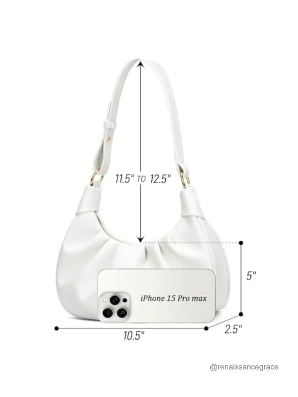 Faux Leather Crescent Hobo Bag Ruched Shoulder Bag Mini Purse